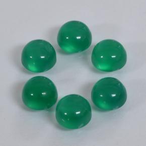 Pedras preciosas de ágata verde natural de 1,92 ct, corte redondo, translúcido