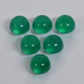 Pedras preciosas de ágata verde natural de 1,92 ct, corte redondo, translúcido