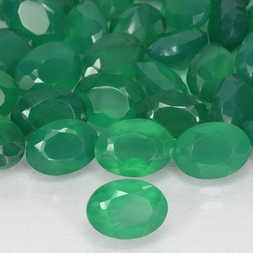 Ágata Verde médio Natural 0.93ct, oval, Translúcido
