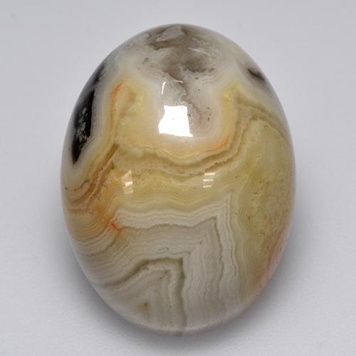 Ágata multicolorido natural 17,02ct, corte oval, opaco
