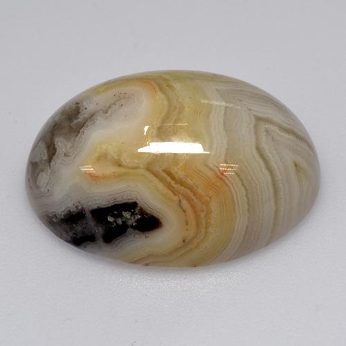 Ágata multicolorido natural 17,02ct, corte oval, opaco