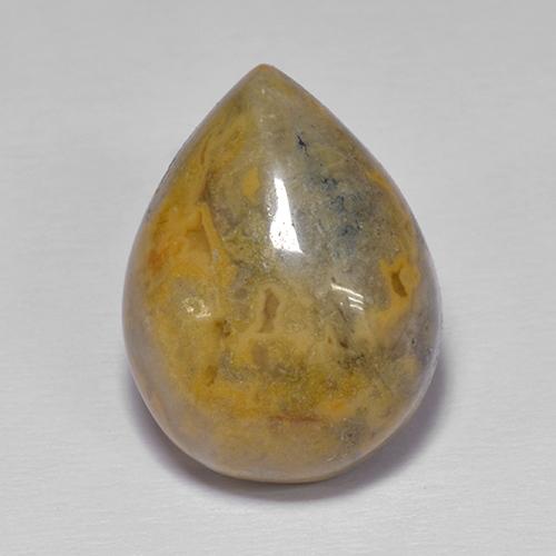 Ágata multicolorido natural 8,66ct, formato de pêra, opaco