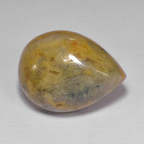 Ágata multicolorido natural 8,66ct, formato de pêra, opaco