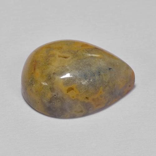 Ágata multicolorido natural 8,66ct, formato de pêra, opaco