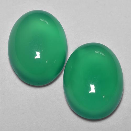 Pedras preciosas de Ágata trevo verde natural de 2.58 ct, Corte Oval, Transparente