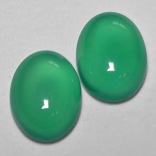 Pedras preciosas de Ágata trevo verde natural de 2.58 ct, Corte Oval, Transparente