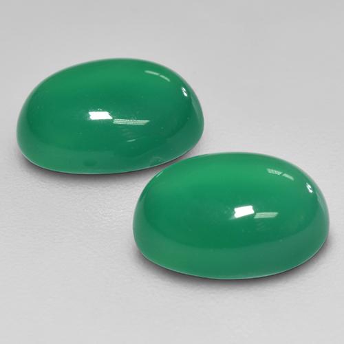 Pedras preciosas de Ágata trevo verde natural de 2.58 ct, Corte Oval, Transparente