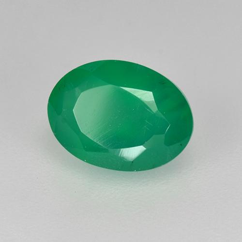 Ágata verde quente Natural 1.01ct, Corte Oval, Translúcido