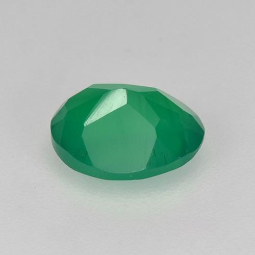 Ágata verde quente Natural 1.01ct, Corte Oval, Translúcido