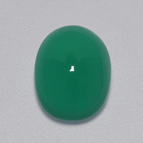 Ágata verde natural 3,39ct, corte oval, translúcido