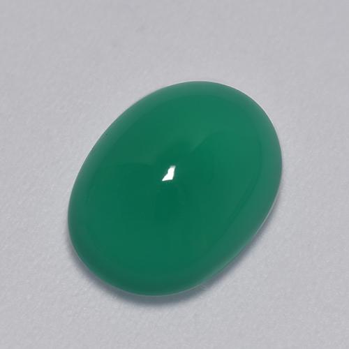 Ágata verde natural 3,39ct, corte oval, translúcido