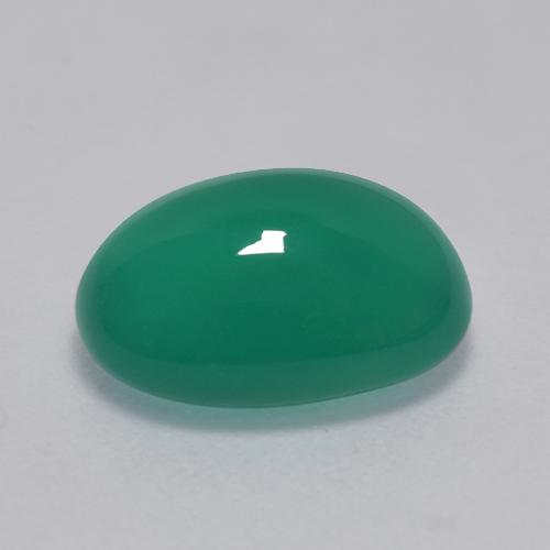Ágata verde natural 3,39ct, corte oval, translúcido