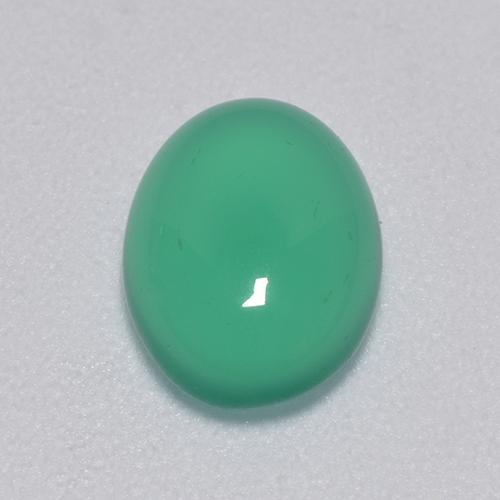 Ágata verde natural 1,58ct, corte oval, transparente