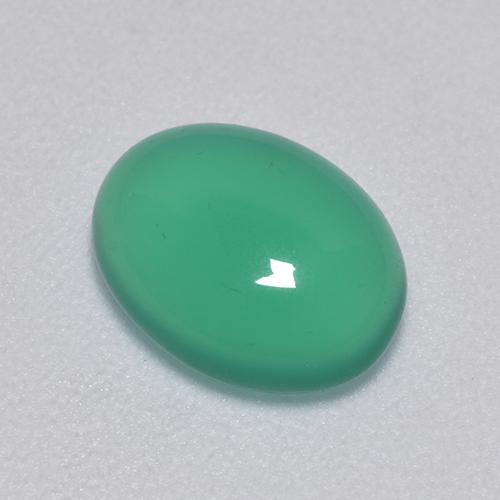 Ágata verde natural 1,58ct, corte oval, transparente