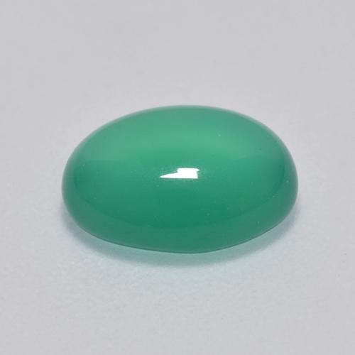 Ágata verde natural 1,58ct, corte oval, transparente