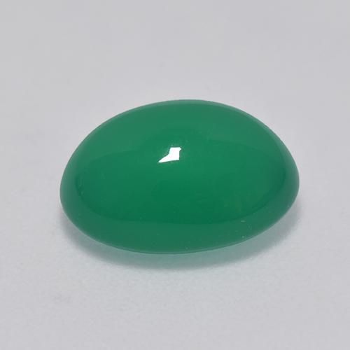 Ágata verde natural 2,81ct, corte oval, transparente