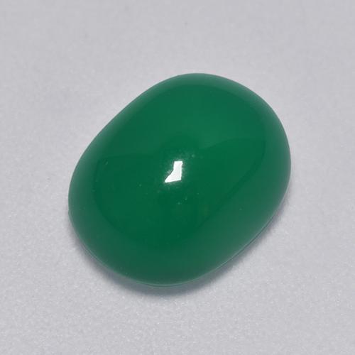 Ágata verde natural 3,18ct, corte oval, transparente