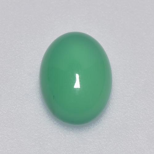 Ágata verde natural 1,30ct, corte oval, transparente