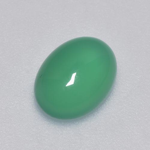 Ágata verde natural 1,30ct, corte oval, transparente