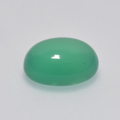 Ágata verde natural 1,30ct, corte oval, transparente