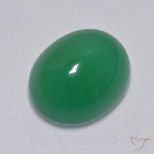 Ágata Verde médio Natural 8.01ct, oval, Translúcido