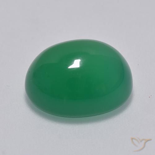 Ágata Verde médio Natural 8.01ct, oval, Translúcido