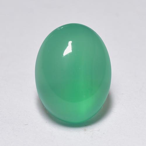 Ágata Verde médio Natural 1.42ct, Corte Oval, Transparente
