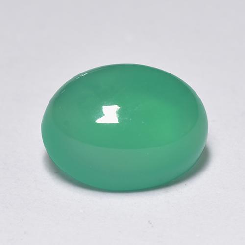 Ágata Verde médio Natural 1.42ct, Corte Oval, Transparente