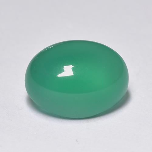 Ágata verde natural 1,48ct, corte oval, transparente
