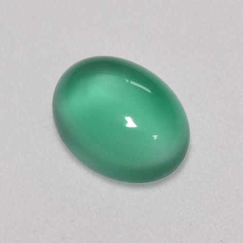 Ágata verde natural 1,43ct, corte oval, transparente