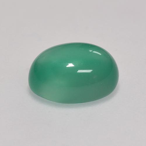Ágata verde natural 1,43ct, corte oval, transparente