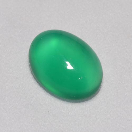 Ágata verde natural 1,23ct, corte oval, transparente