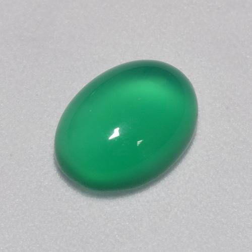Ágata verde natural 1,23ct, corte oval, transparente