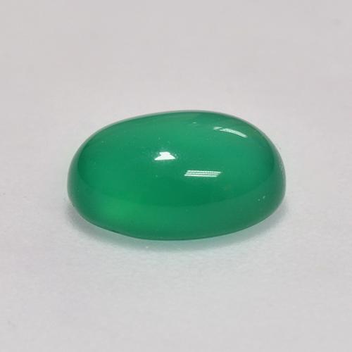 Ágata verde natural 1,23ct, corte oval, transparente