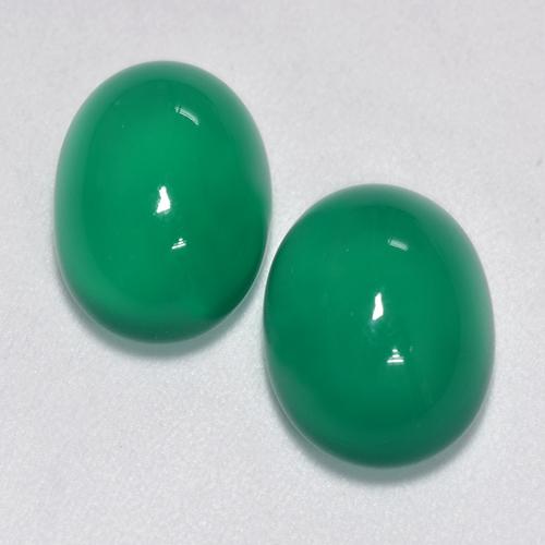 Pedras preciosas de ágata verde natural de 6,97 ct, corte oval, transparente