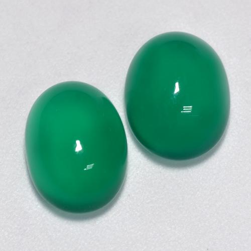 Pedras preciosas de ágata verde natural de 6,97 ct, corte oval, transparente