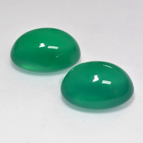 Pedras preciosas de ágata verde natural de 6,97 ct, corte oval, transparente