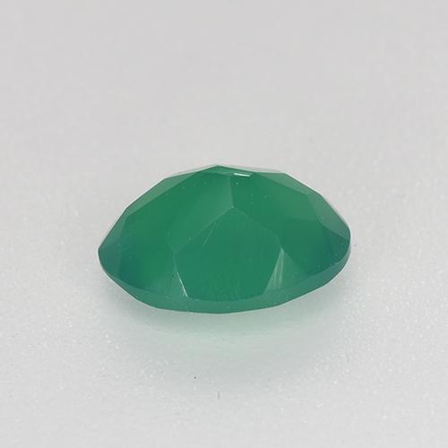 Ágata verde quente Natural 0.88ct, Corte Oval, Translúcido