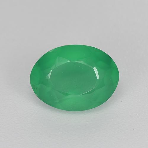 Ágata trevo verde Natural 1.08ct, Corte Oval, Translúcido
