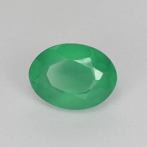 Ágata trevo verde Natural 1.08ct, Corte Oval, Translúcido
