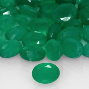 Pedras preciosas de ágata verde natural de 6,23 ct, corte oval, translúcido