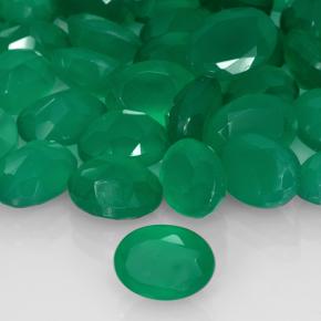 Pedras preciosas de ágata verde natural de 6,23 ct, corte oval, translúcido