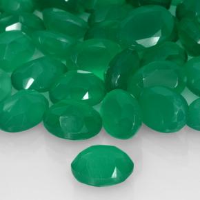Pedras preciosas de ágata verde natural de 6,23 ct, corte oval, translúcido