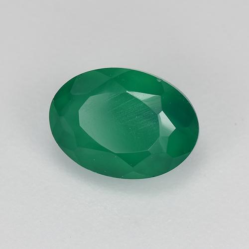 Ágata verde natural 0,98ct, corte oval, translúcido