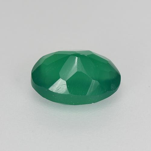 Ágata verde natural 0,98ct, corte oval, translúcido