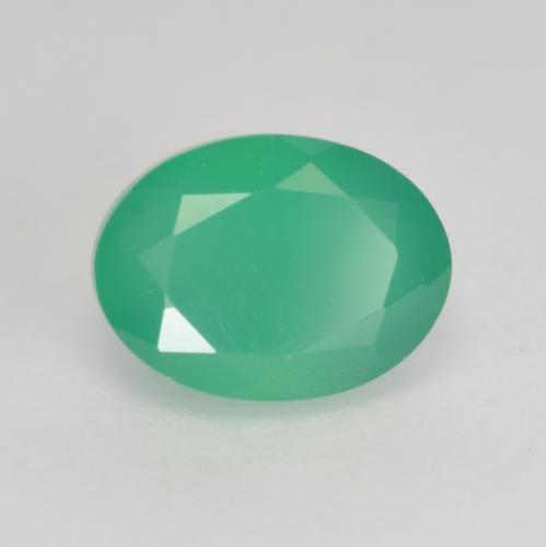 Ágata verde natural 1,37ct, corte oval, translúcido