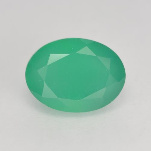 Ágata verde natural 1,37ct, corte oval, translúcido