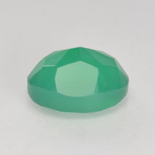 Ágata verde natural 1,37ct, corte oval, translúcido