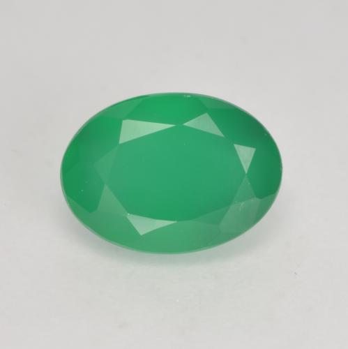 Ágata trevo verde Natural 1.15ct, Corte Oval, Translúcido