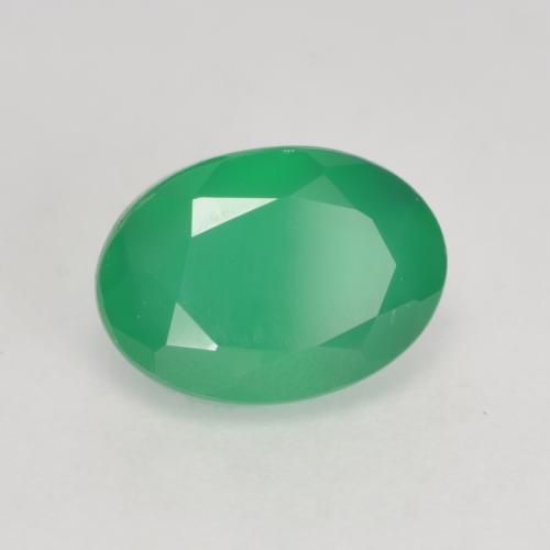 Ágata trevo verde Natural 1.15ct, Corte Oval, Translúcido